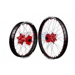 PAIRE DE ROUES SM PRO HONDA XR400 ROUGE/NOIR 17 SM