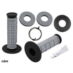 KIT POIGNEES RACING GRIPS PSYCHIC GRIS/NOIR AVEC DONUTS ET COLLE