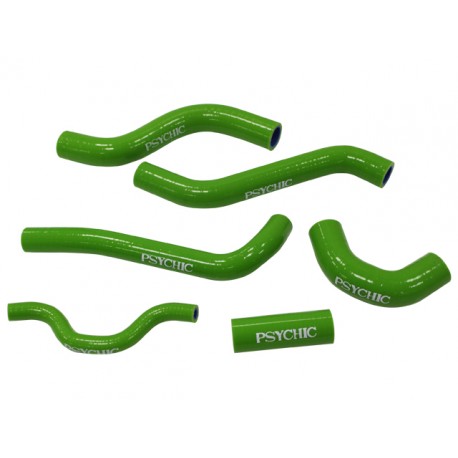 KIT DE DURITES DE RADIATEUR VERT PSYCHIC KAWASAKI KXF 250 2006/2008